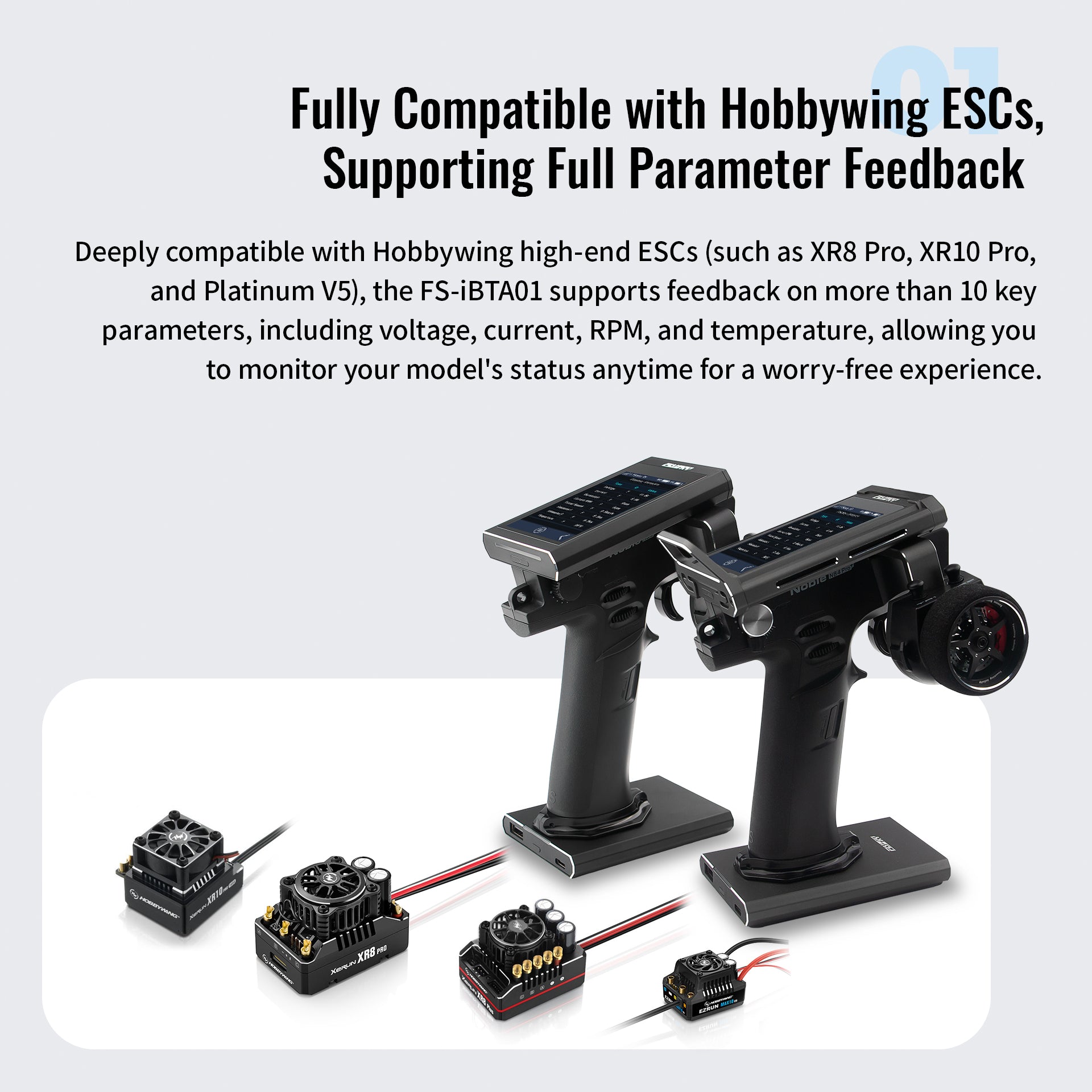 Flysky iBTA01 Telemetry Adapter works for Hobbywing ESC