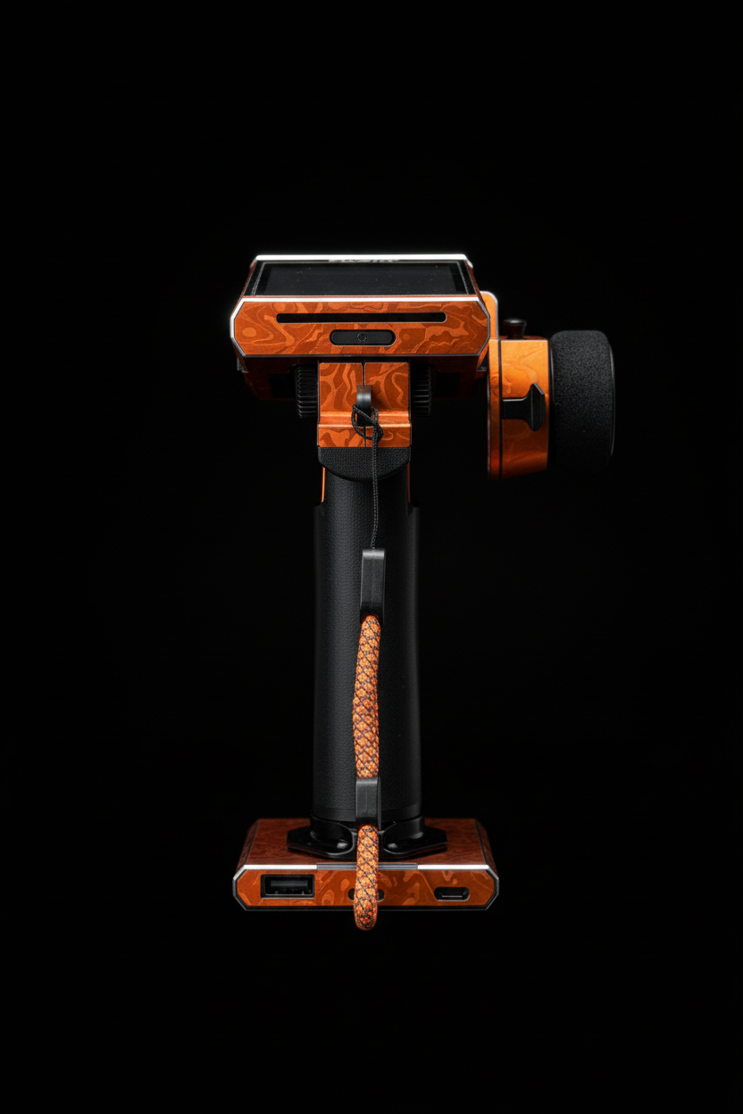 Flysky Noble Carbon Fiber orange Iridescent RC Radio Skin Remote Stickers Wrap Matching Color Lanyard Included1