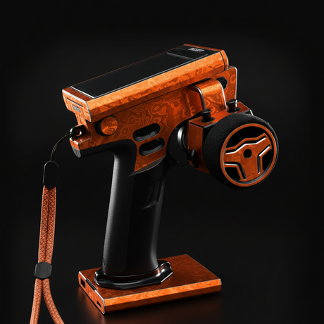 Flysky Noble Carbon Fiber orange Iridescent RC Radio Skin Remote Stickers Wrap Matching Color Lanyard Included