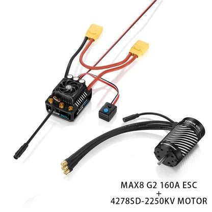 Hobbywing Ezrun 4278SD/4268SD 2250kV Bürstenloser Motor - Sensorgesteuerte 3-6S-MAX8 G2 ESC-Kombination