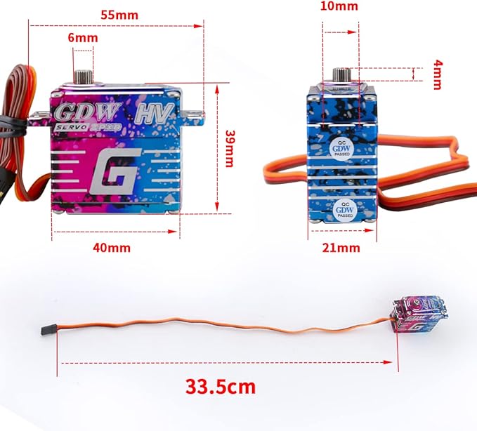 GDW IPX896 43Kg Coreless Servo Motor Brushless Metal Gear Digital Servo High Torque Waterproof for 1/8 1/10 RC Car TRX4 TRX6