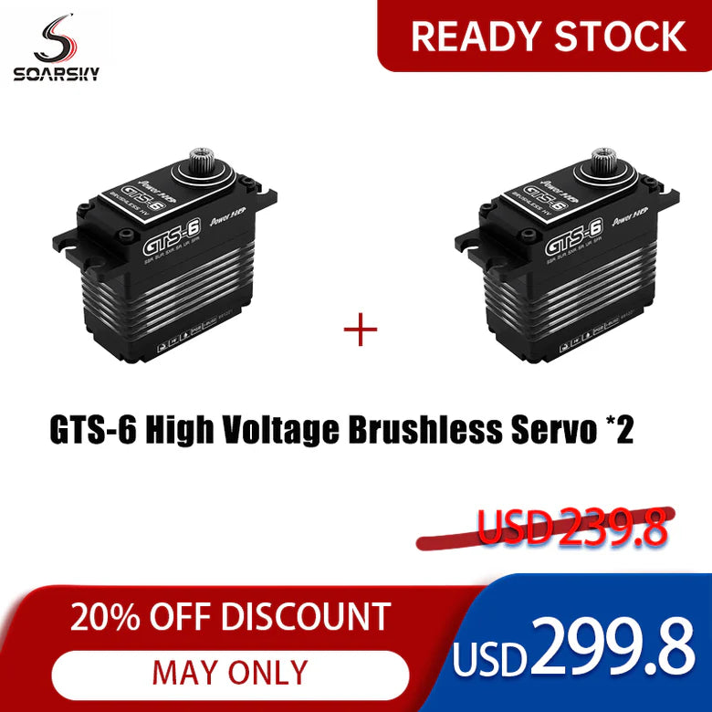 PowerHD GTS-6 High Voltage Brushless Servos combo