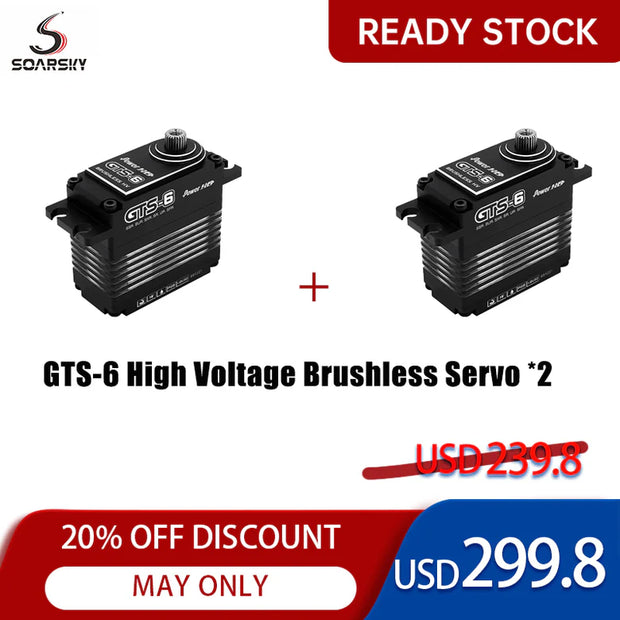 PowerHD GTS-6 High Voltage Brushless Servos combo