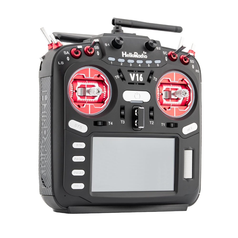 HelloRadio ELRS EdegeTX V16 Max Hall Sticker FPV Drone Radio Transmitter Red-3