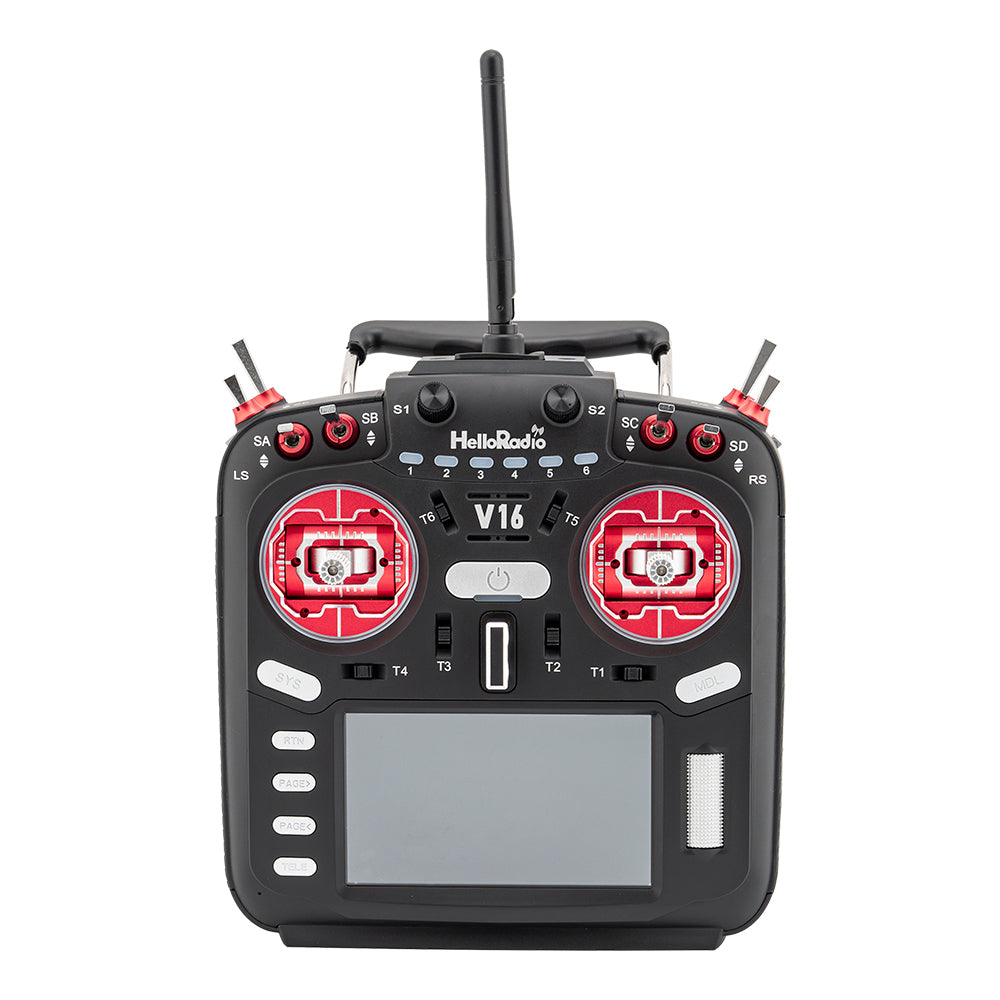 HelloRadio ELRS EdegeTX V16 Max Hall Sticker FPV Drone Radio Transmitter Red-4