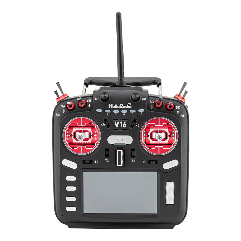 HelloRadio ELRS EdegeTX V16 Max Hall Sticker FPV Drone Radio Transmitter Red-4