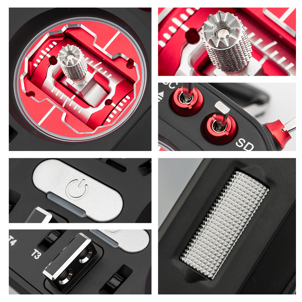 HelloRadio ELRS EdegeTX V16 Max Hall Sticker FPV Drone Radio Transmitter Red-5