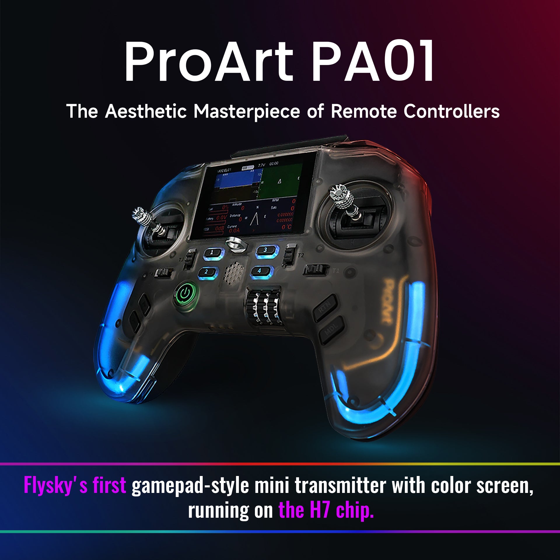 Flysky ProArt PA01 2.4GHz Hall Gimbal EdgeTX ELRS Raido Controller for FPV Drone