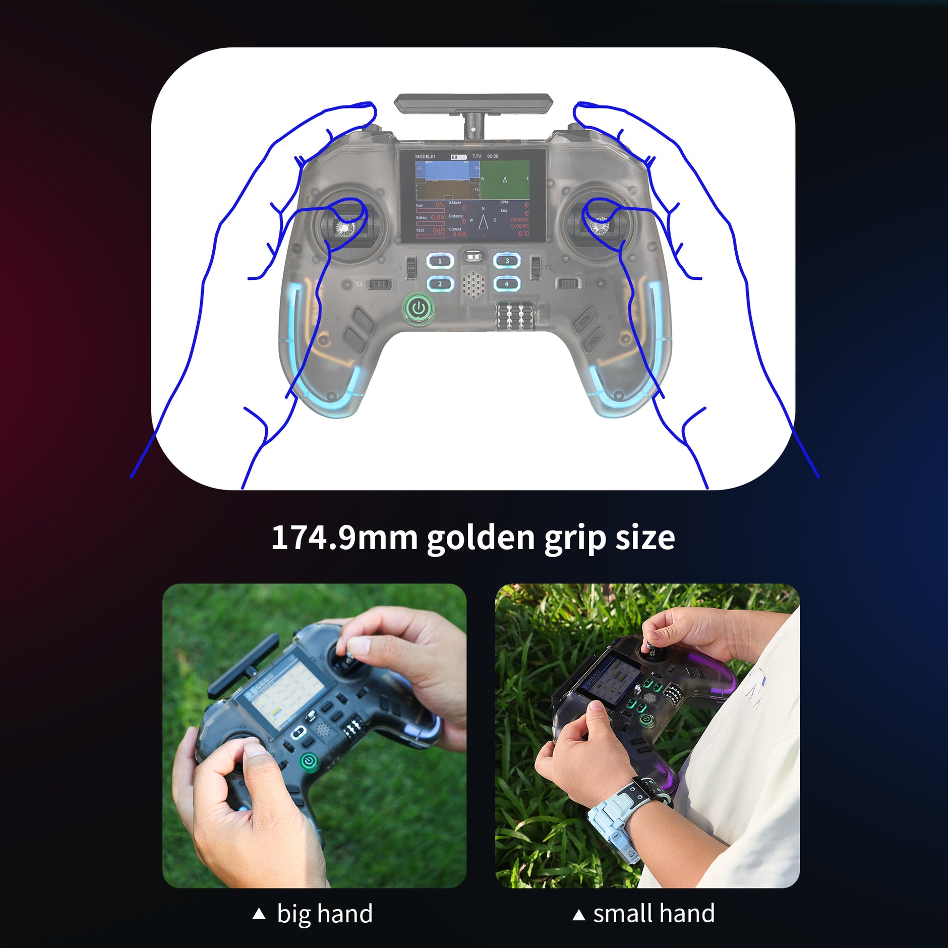 Flysky ProArt PA01 2.4GHz Hall Gimbal EdgeTX ELRS Raido Controller for ...
