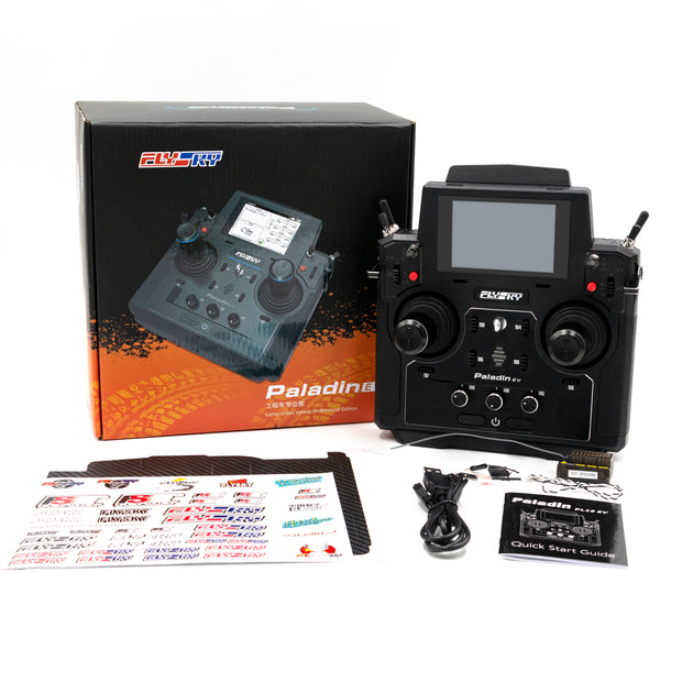 Soarsky Flysky Paladin EV Émetteur RC 2,4 GHz 18 CH avec capteur Hall 5D Cardans AFHDS 3, télécommande radio à écran tactile TFT 3,5 pouces pour véhicule d'ingénierie RC