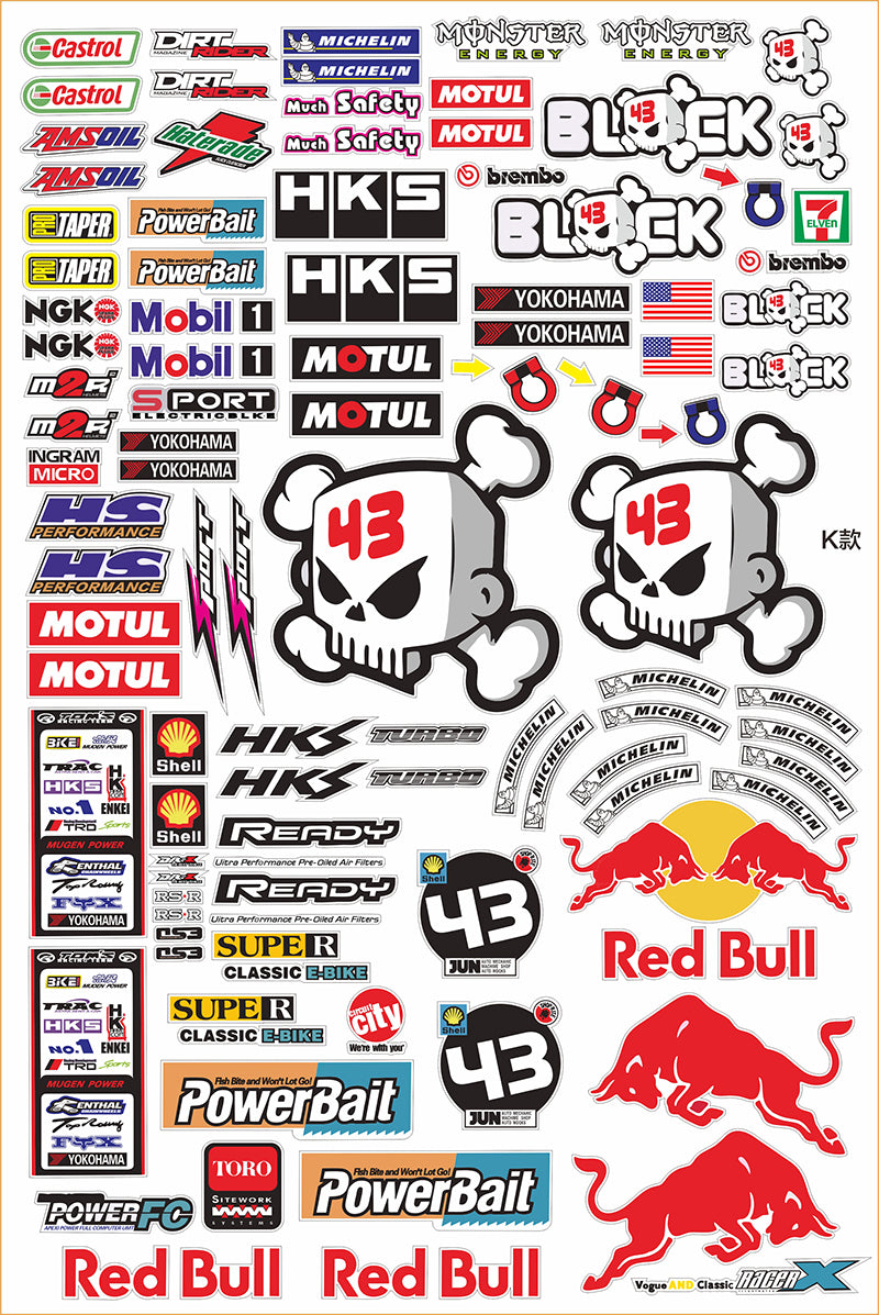 1/10 simulation climbing car stickers drift stickers scx10 trx4 trx6 KM4 RC car shell stickers