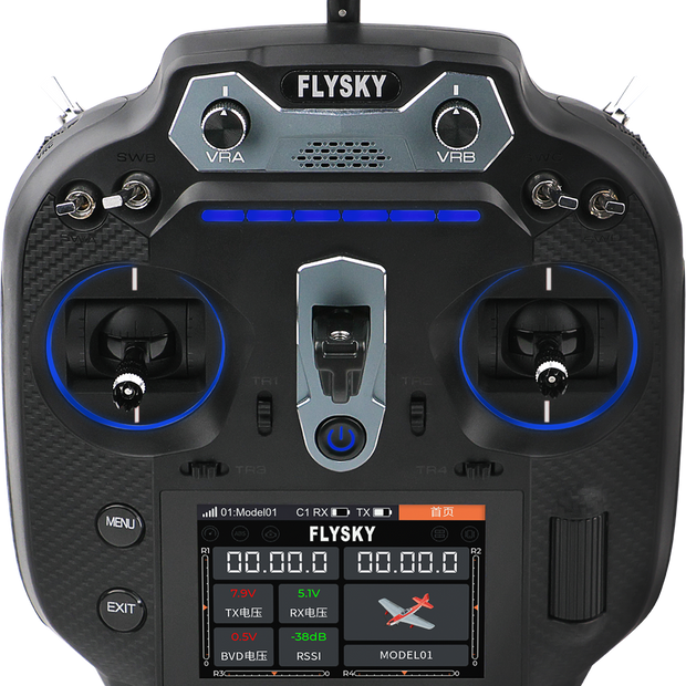 Flysky FS-ST16 2.4GHz 16CH EdgeTX Radio Transmitter with 3.5" IPS Display & FS-SR8 Receiver