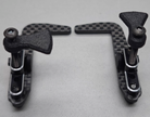 Black carbon fiber RC chassis upgrade set with adjustable battery mounts