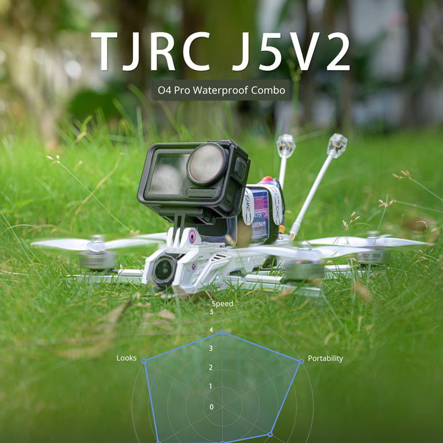 TJRC J5V2 Wide-X 5-Inch FPV Racing Drone | IP68 Waterproof DJI O4 / ELRS Black Package