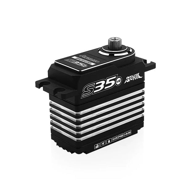 PowerHD S35V2 Brushless Digital Servo - High Torque 35kg, Aluminum Case, Short Profile (1:8 Buggies and 1:8 GT)