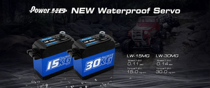 PowerHD LW15MG LW30MG High Torque 4.8-7.2V 15KG 30KG Full Waterproof Metal Gear Servo