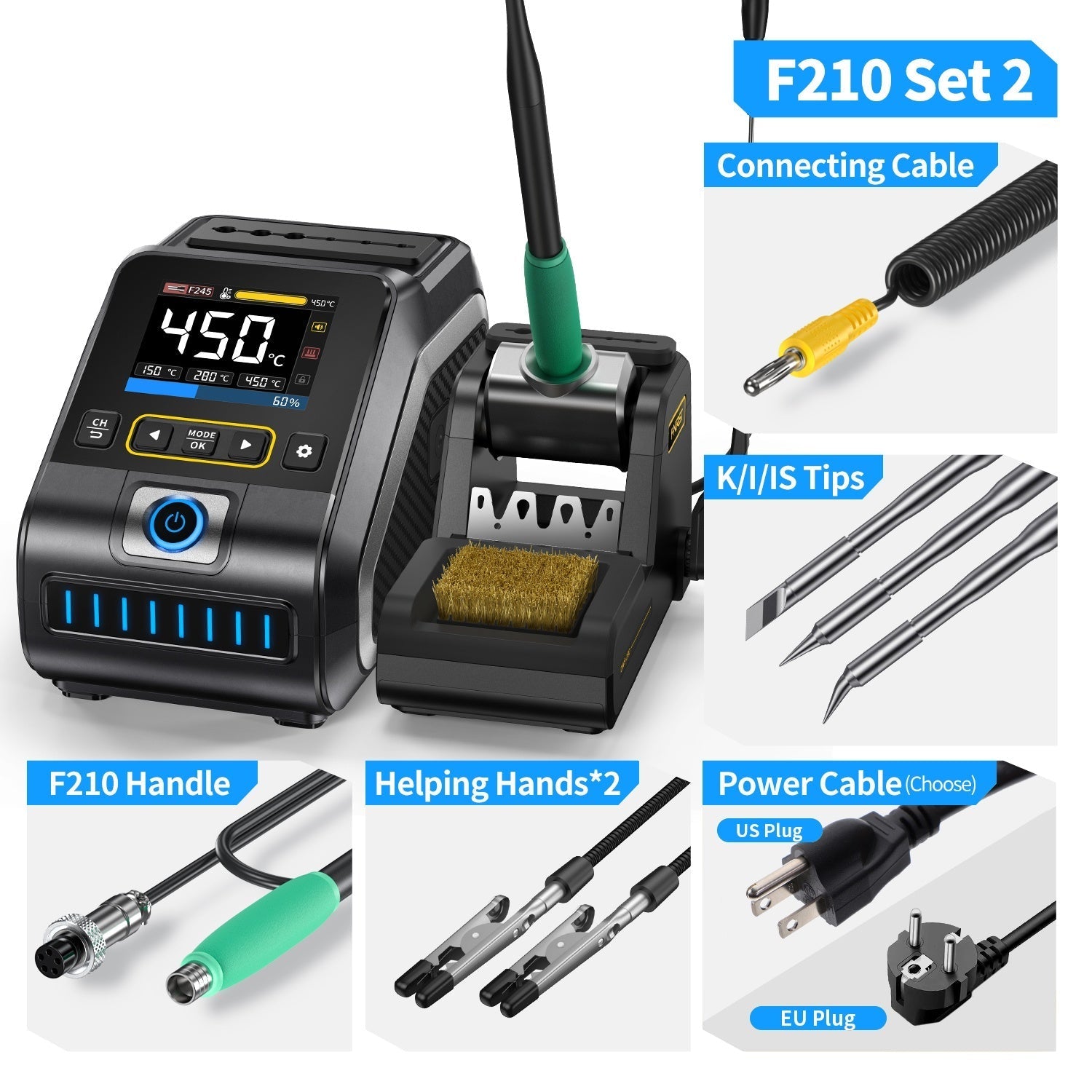 FNIRSI® DWS-200 200W Power Repaid Heating Soldering Iron Station Kit