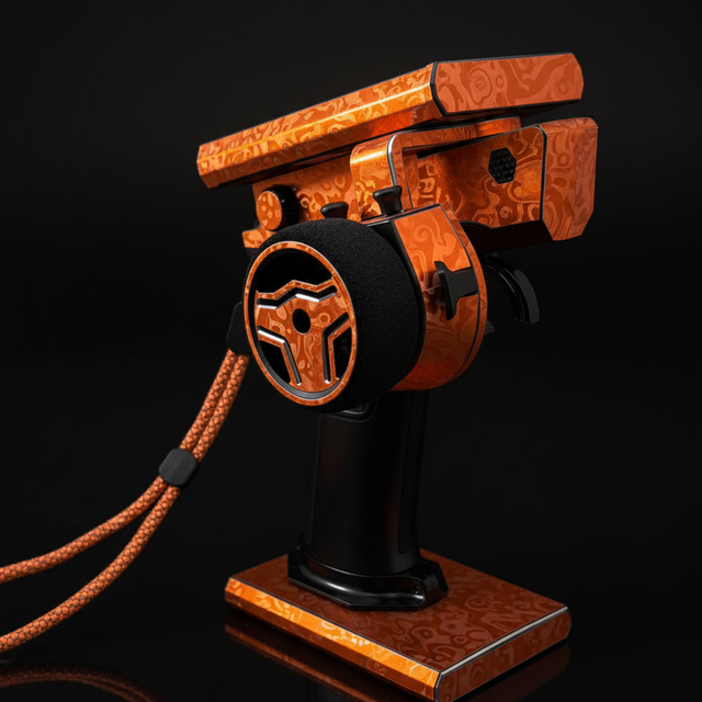 Flysky Noble Carbon Fiber orange Iridescent RC Radio Skin Remote Stickers Wrap Matching Color Lanyard Included