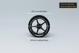 Flysky NB4 Pro+ L-size steering wheel diameter with and without foam | SoarSky