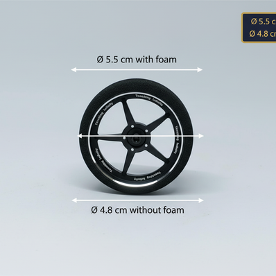 Flysky NB4 Pro+ L-size steering wheel diameter with and without foam | SoarSky